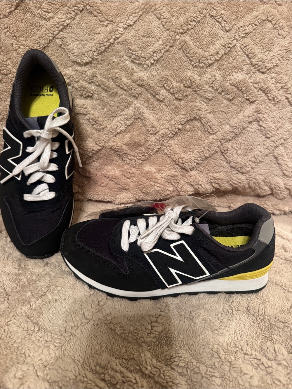 New Balance Figs Women’s Black Sneakers with Yellow Accent NEW